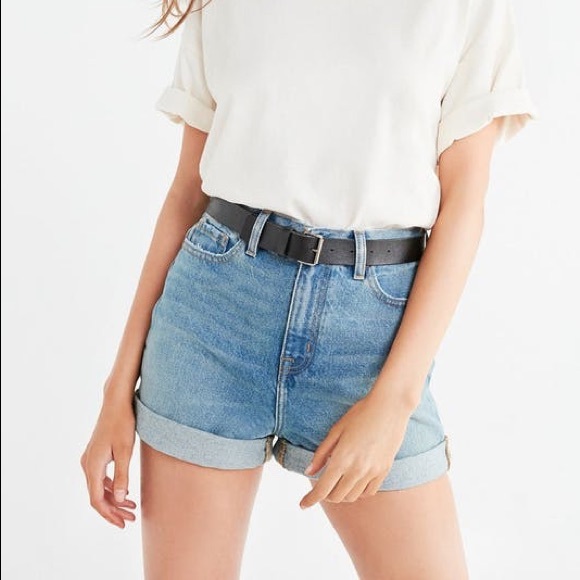 high rise mom jean shorts